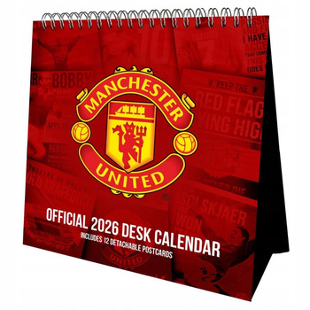 kalendarz 2026 biurkowy stojący Manchester United oficjalny