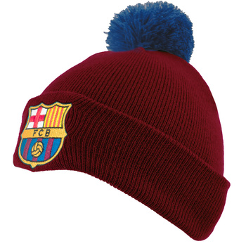 czapka zimowa z pomponem FC Barcelona Claret Oficjalna