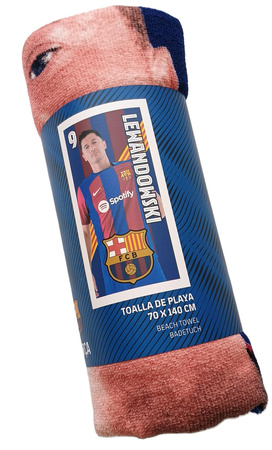 ręcznik lekki szybkoschnący 140 x 70 FC Barcelona Lewandowski oficjalny