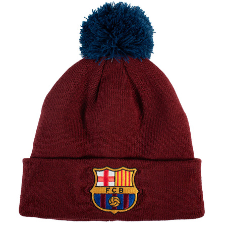 czapka zimowa z pomponem FC Barcelona Claret Oficjalna