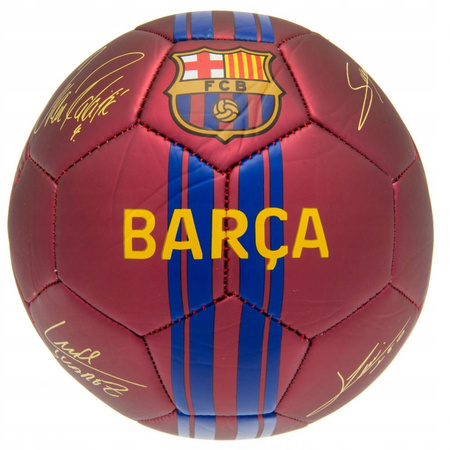 piłka nożna r.5 FC Barcelona Phantom matowa z podpisami Oficjalna