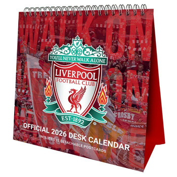 kalendarz 2026 biurkowy stojący Liverpool FC oficjalny