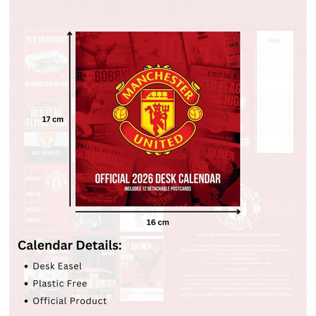 kalendarz 2026 biurkowy stojący Manchester United oficjalny