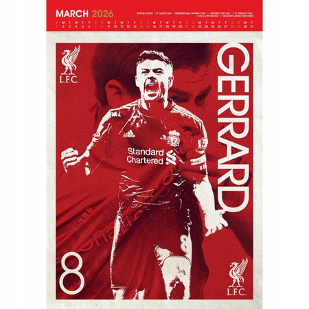 kalendarz ścienny 2026 A3 Liverpool FC edycja kolekcjonerska oficjalny