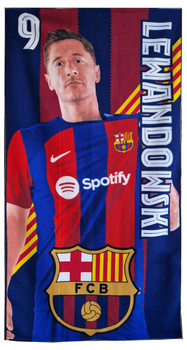 ręcznik lekki szybkoschnący 140 x 70 FC Barcelona Lewandowski oficjalny